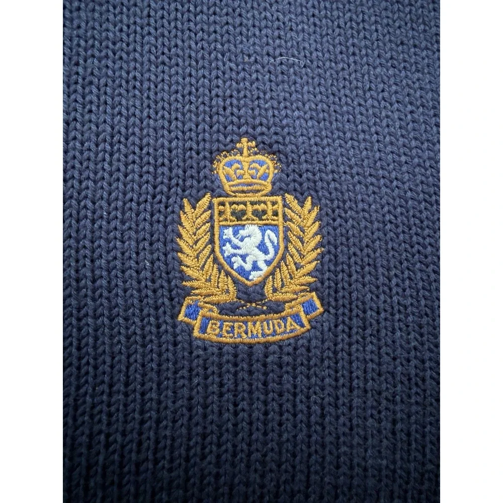 Vintage 90s Newport Bermuda Pullover Knit Mens Sweater Large Navy Sports Shop‎